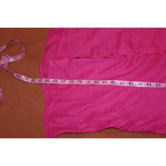 Chicos Womens Button-Up Fuchsia Linen Shirt Size 2x - Picture 9 of 9